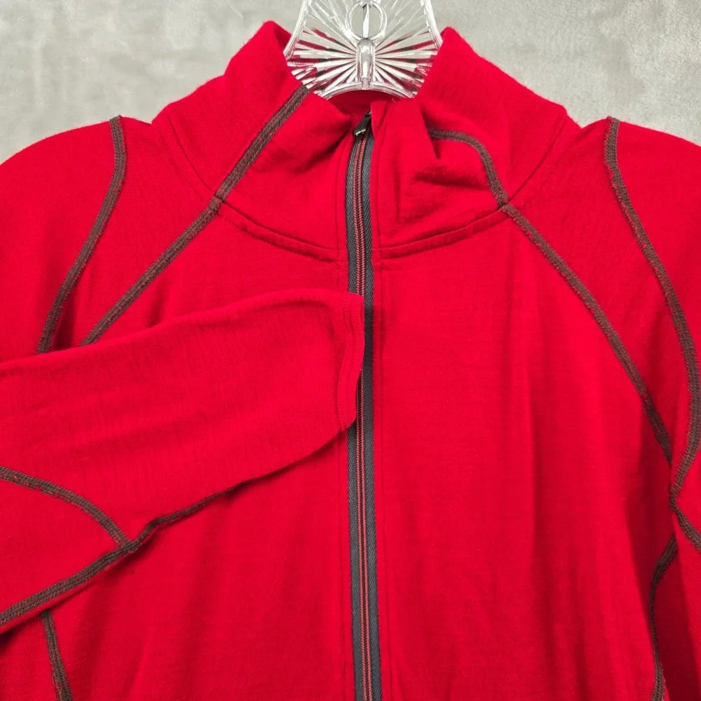 Smartwool 1/4 Zip Pullover Mens M Red 100% Merino Wool Base Layer Long Sleeve